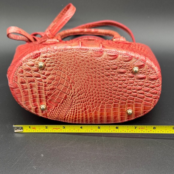 Brahmin Metallic Coral Pink Embossed Shoulder Bag - Picture 7 of 11